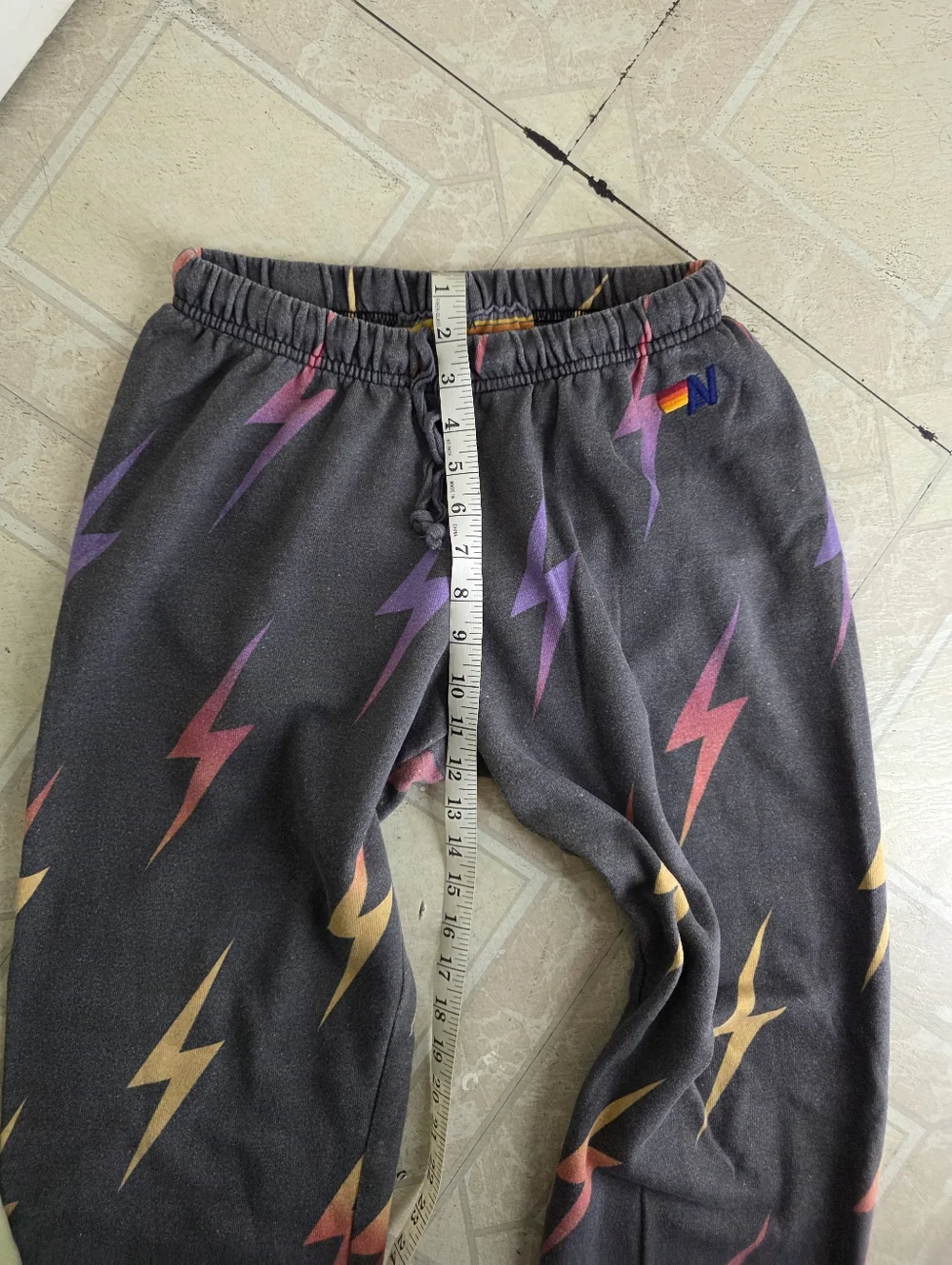AVIATOR NATION Repeat Lightening Bolt Sweatpants Rainbow - Picture 5 of 8